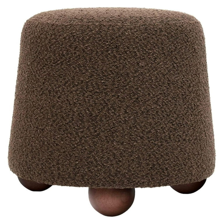 Jiowenm Jaine Chocolate Brown Boucle Stool - Walmart.com | Walmart (US)