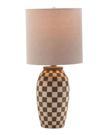 20in Checkered Ceramic Table Lamp | TJ Maxx