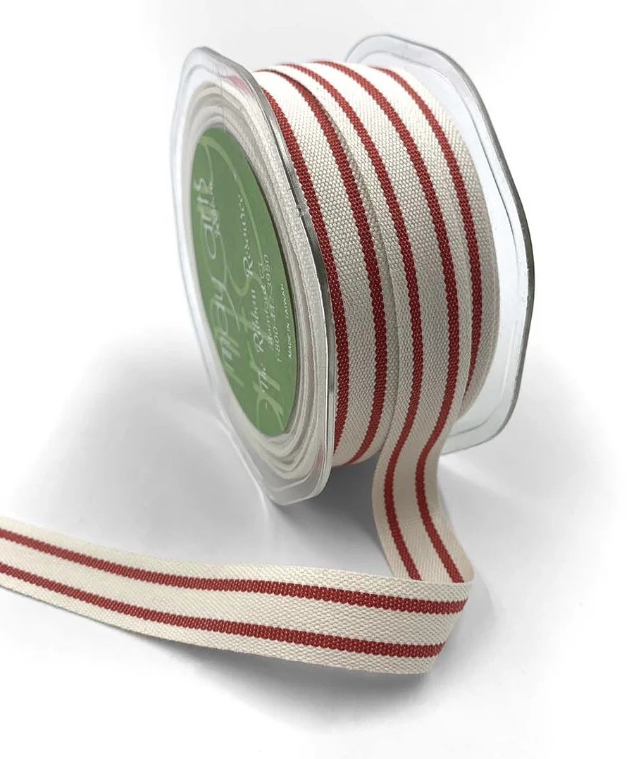 Cotton Stripe Red Ribbon | JSH Home Essentials