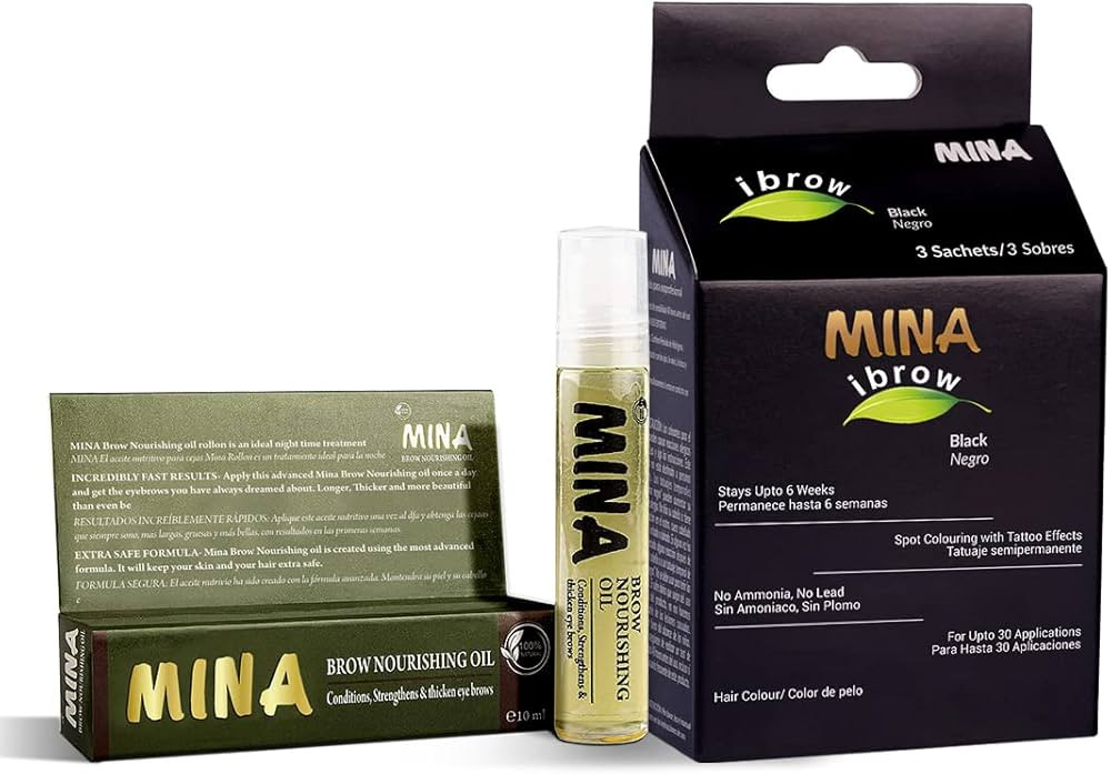 MINA ibrow Henna Professional Tint Kit with Nourishing Oil (Black) | Amazon (US)
