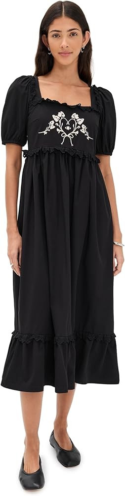 Another Girl Women's Embroidered Puff Sleeve Maxi Dress | Amazon (US)