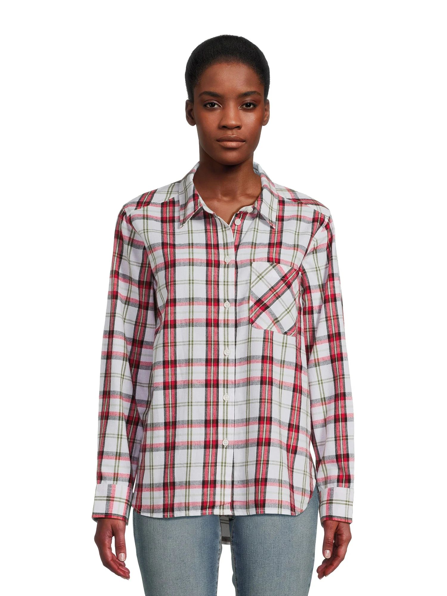 Time and Tru Women's Flannel Shirt, Sizes XS-3XL | Walmart (US)