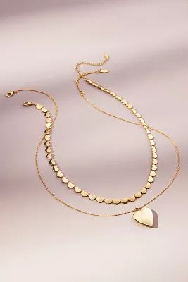 Set of Two Layer Heart Necklaces | Anthropologie (US)