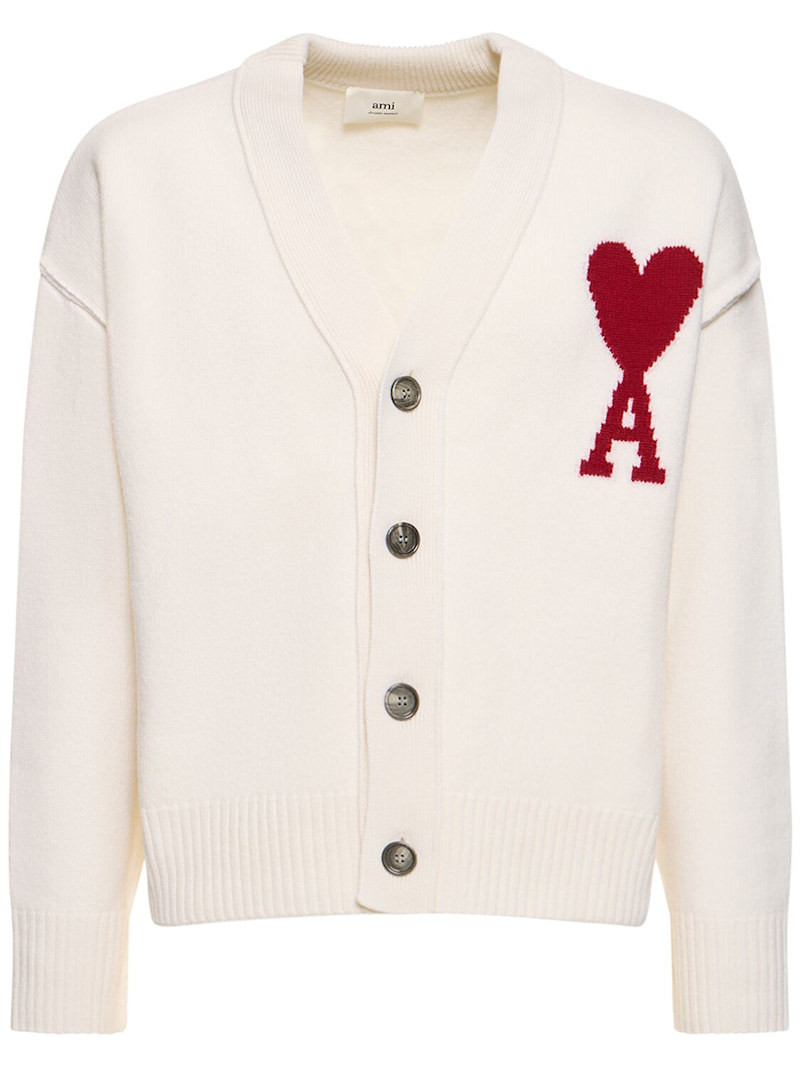 Logo wool knit cardigan | Luisaviaroma