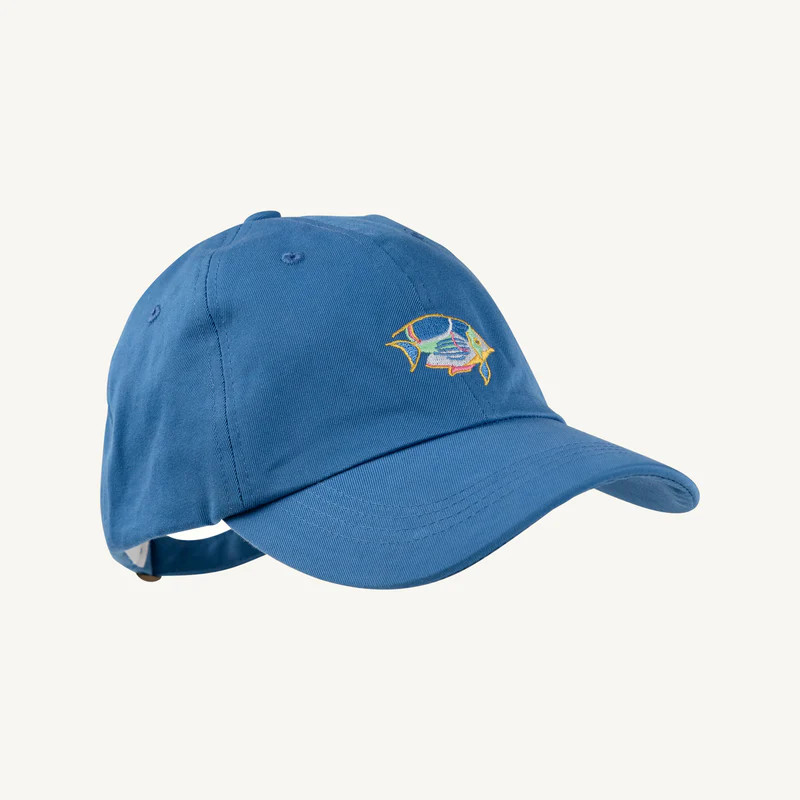 Covington Cap - Wood Boat Blue with Fish Embroidery | The Beaufort Bonnet Company