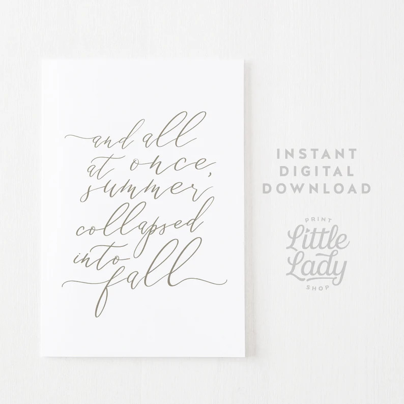 Fall Quote Print Fall Printable Art Autumn Print Fall Wall - Etsy | Etsy (US)