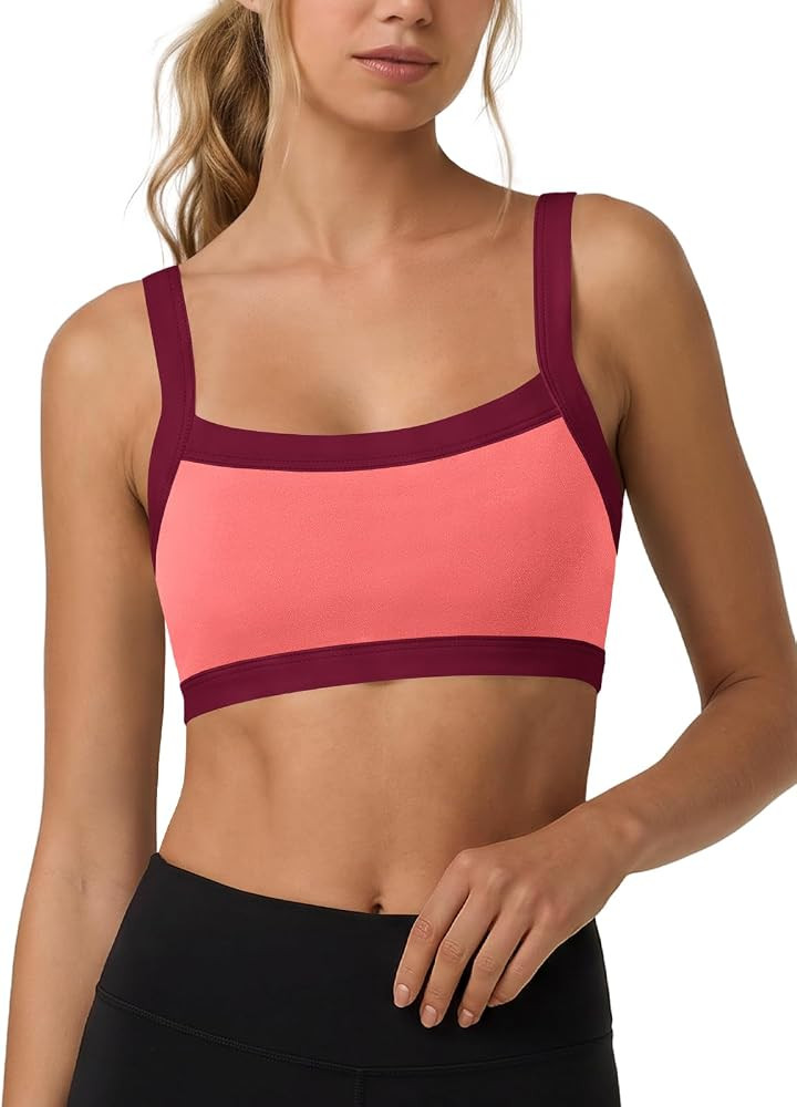 Yanekop Womens Padded Sports Bra Adjustable Spaghetti Strap Workout Bras | Amazon (US)