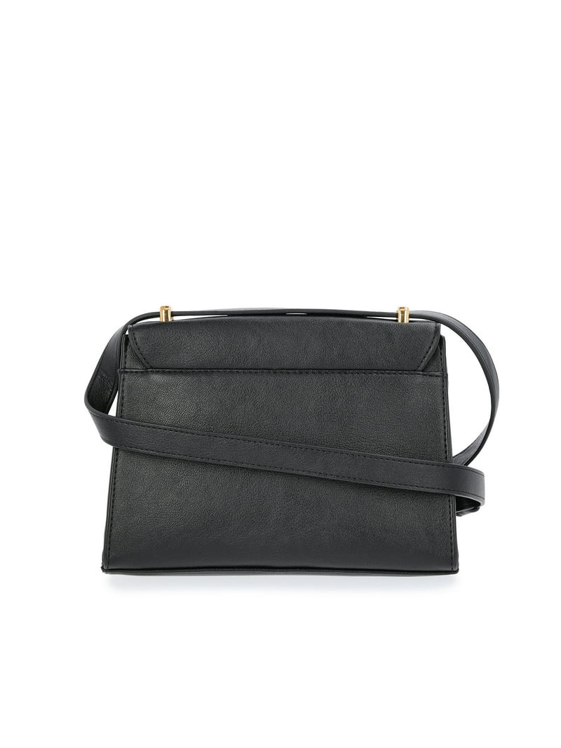 Time and Tru Women's Faux Leather Rosa Crossbody Bag, Black | Walmart (US)