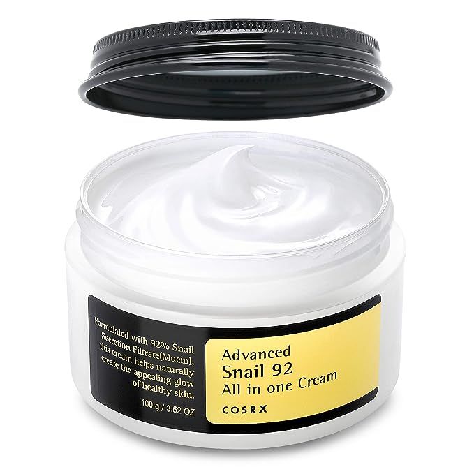 COSRX Snail Mucin 92% Repair Cream 3.52 oz, 100g, Daily Face Gel Moisturizer for Dry Skin, Acne-p... | Amazon (US)
