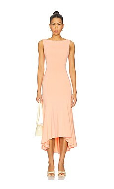 GUIZIO Daye Midi Dress in Light Coral from Revolve.com | Revolve Clothing (Global)