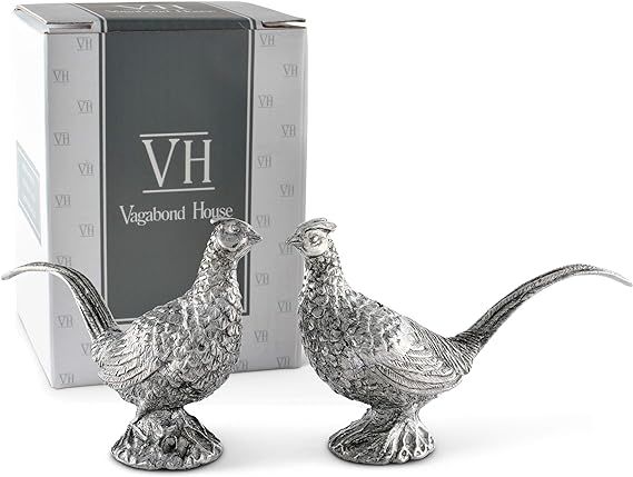 Vagabond House Pewter Pheasants Salt and Pepper Shaker Set Woodland Table Décor S/P Shaker 2 inc... | Amazon (US)