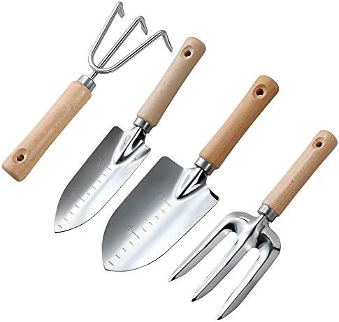 LUCK & TRUST Garden Tool Set - 4 Pieces Heavy Duty Garden Hand Tools Kit with Wooden Handle,Quali... | Amazon (US)