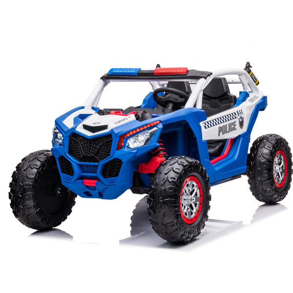 24V  Police UTV 2 Seater Ride on Blue | Maisonette