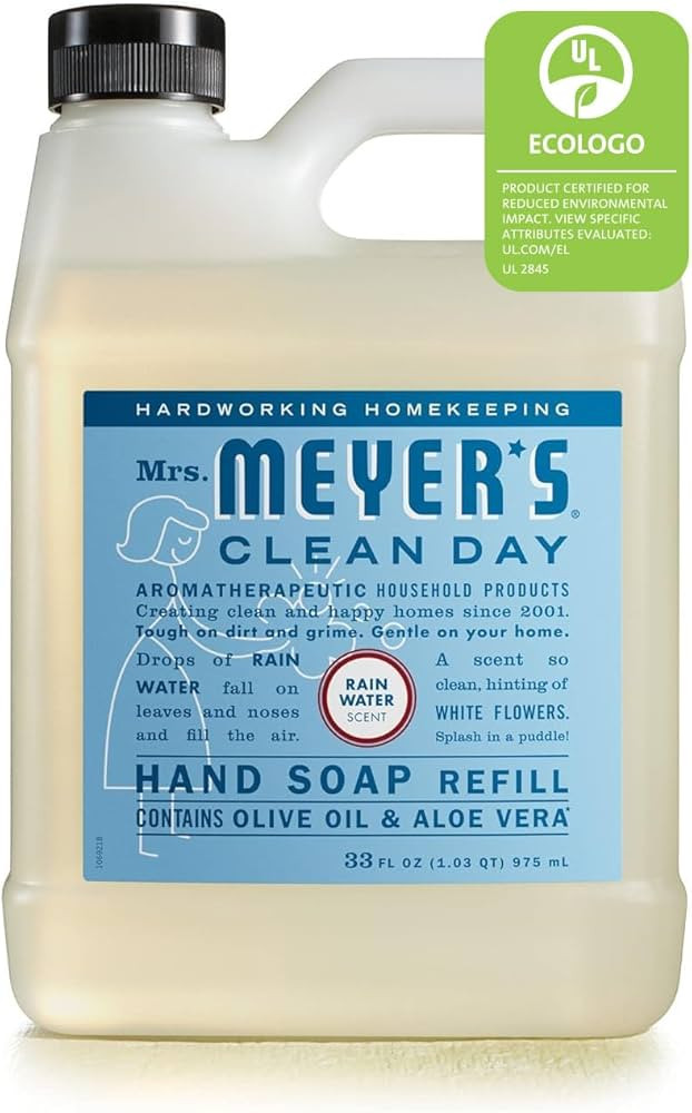 MRS. MEYER'S CLEAN DAY Liquid Hand Soap Refill, Rainwater, 33 OZ | Amazon (US)