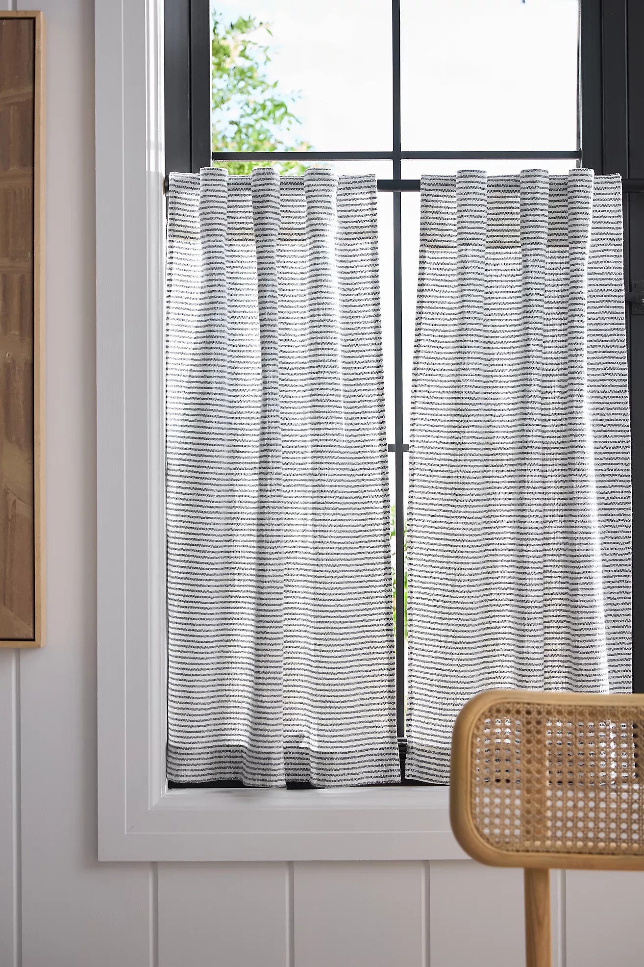 Mindra Striped Cotton Café Curtains, Set of 2 | Anthropologie (US)