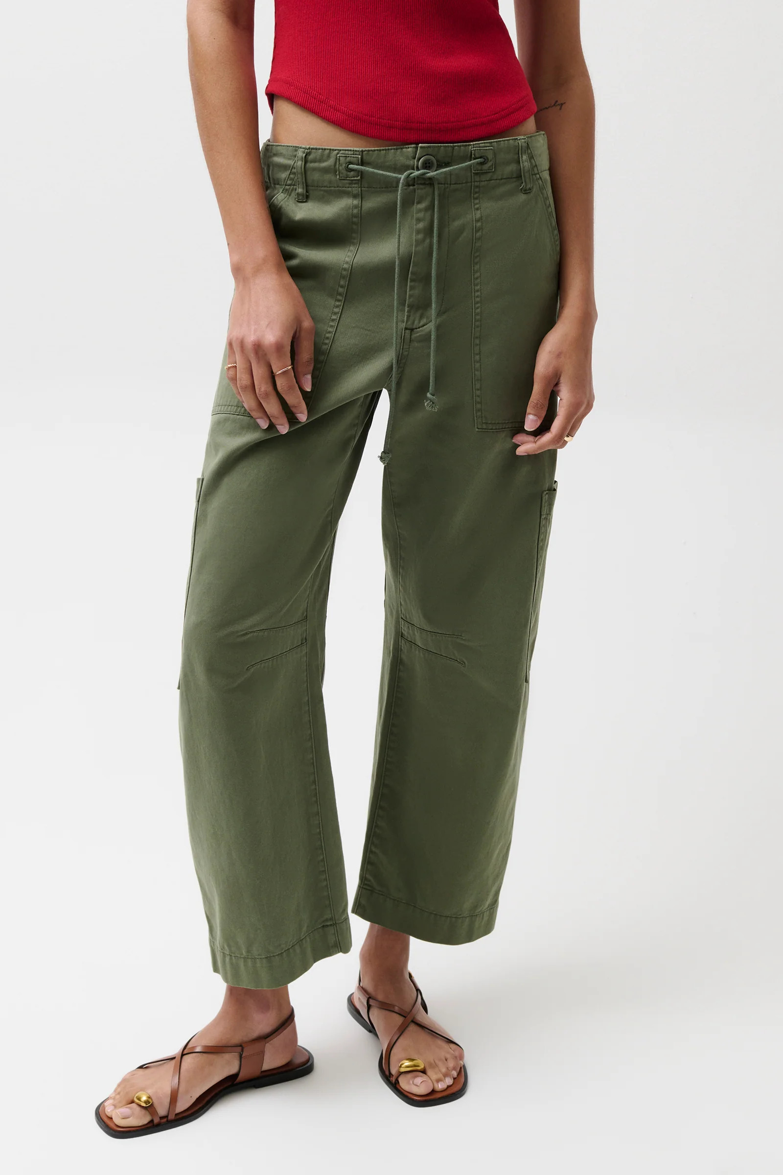 Sabrina Curved Utility Pants - Meadow | Pistola Denim