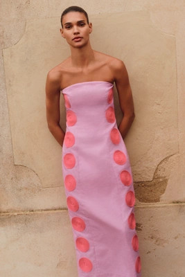 The Wolf Gang Filipa Cotton-Linen Embroidered Maxi Dress | Anthropologie (US)