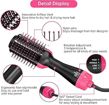Hair Dryer Brush Blow Dryer Brush in One, Professional Hot Air Brush 3 in 1 One Step Hair Dryer a... | Amazon (US)