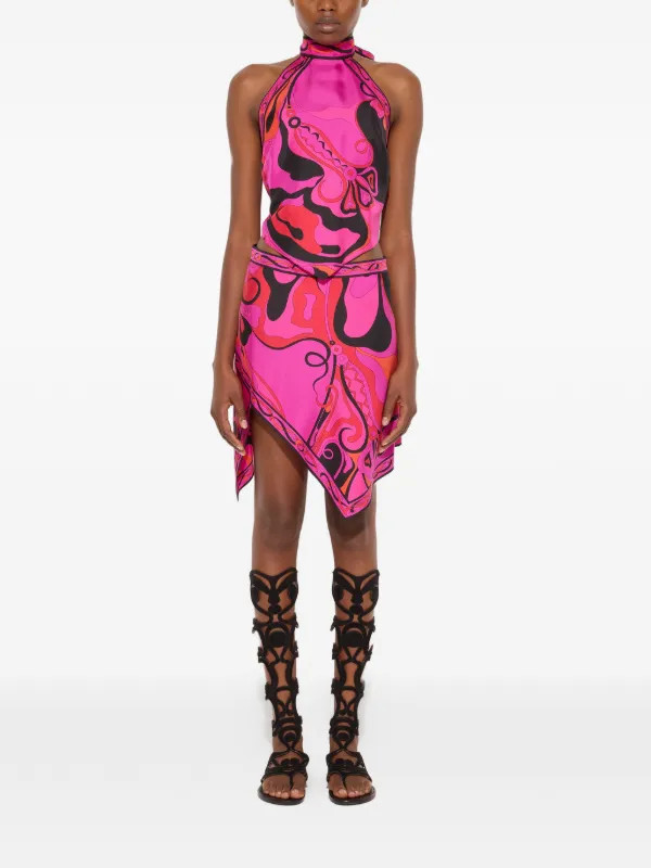 Orchidee-print silk top | Farfetch Global