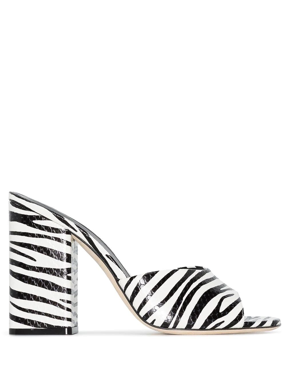 Paris Texas Anja 100mm Zebra Print Mules - Farfetch | Farfetch Global