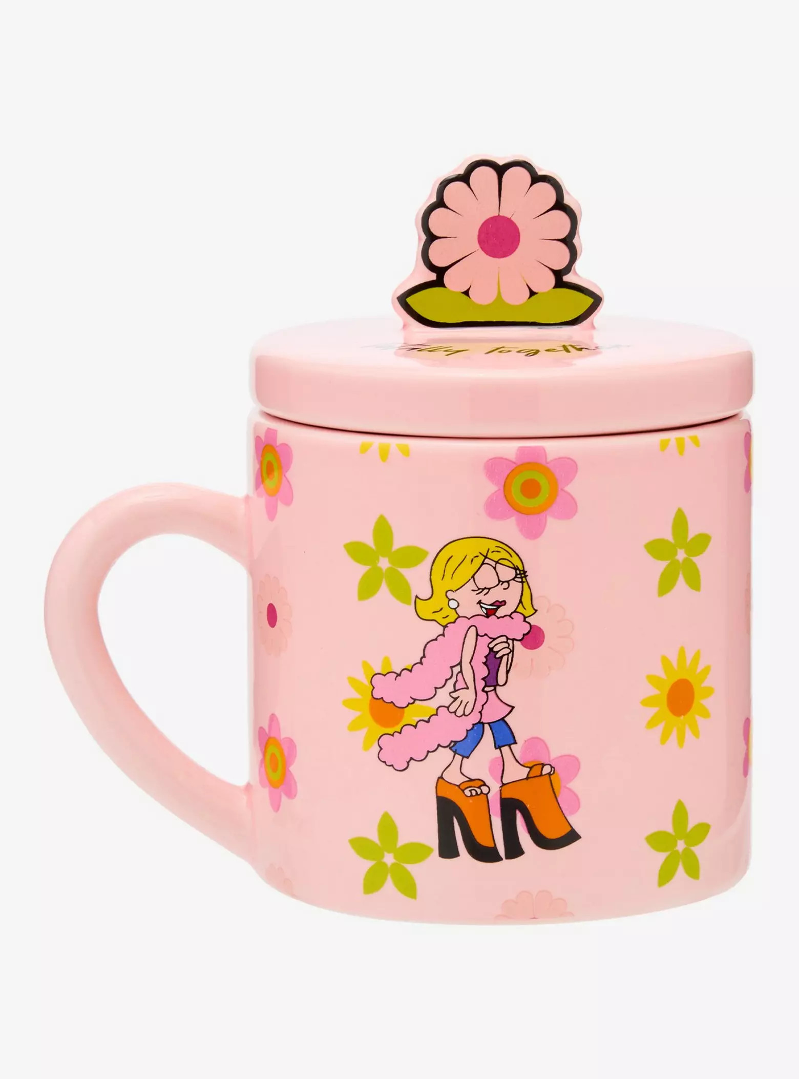Lizzie McGuire Cartoon Lizzie Floral Mug with Lid — BoxLunch Exclusive | BoxLunch