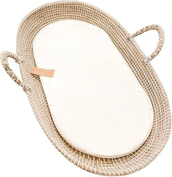Seagrass Baby Changing Basket with Waterproof Pad | Portable Diaper Changing Topper for Dresser o... | Amazon (US)