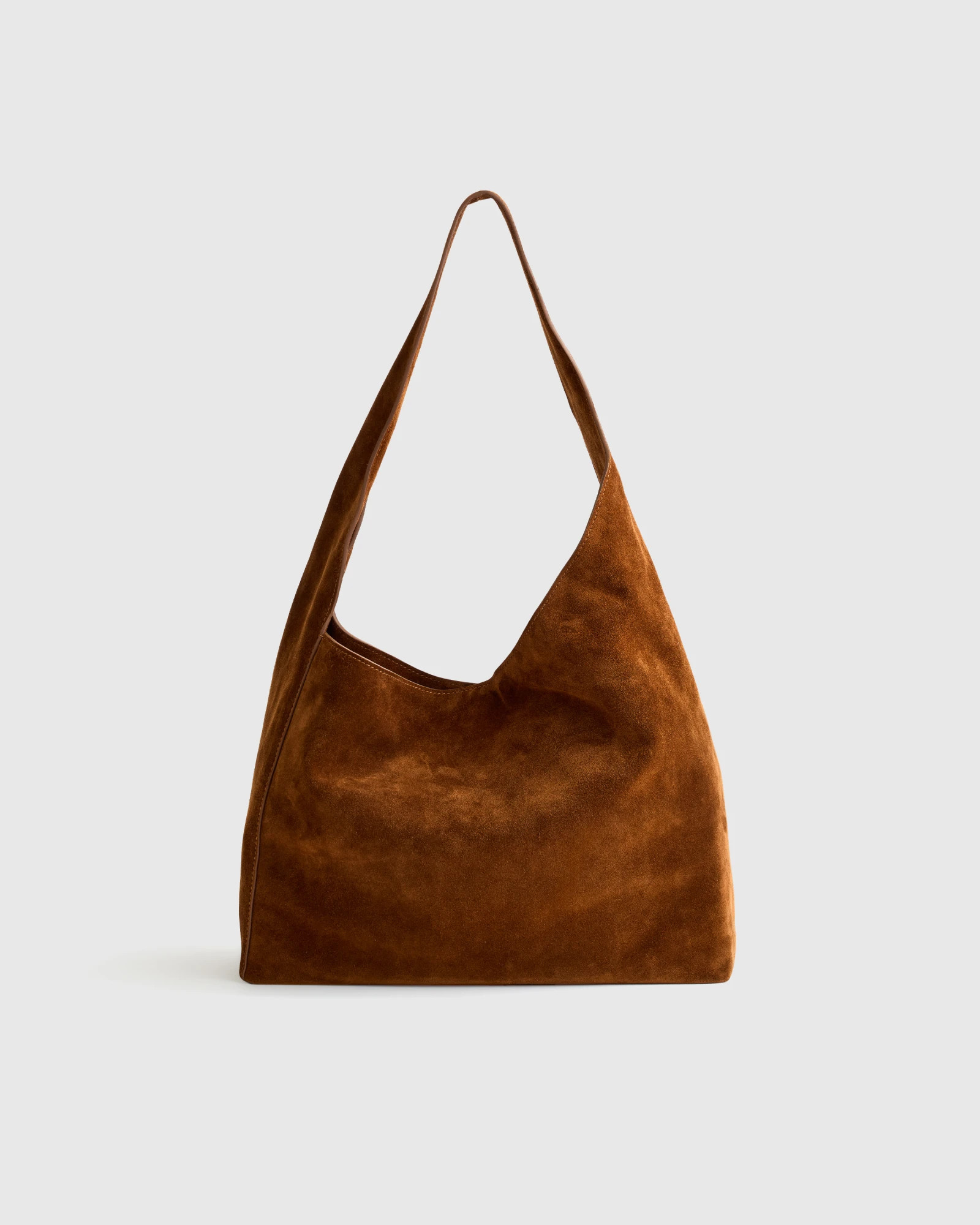 Italian Suede Slouchy Shoulder Bag in Whiskey | Quince