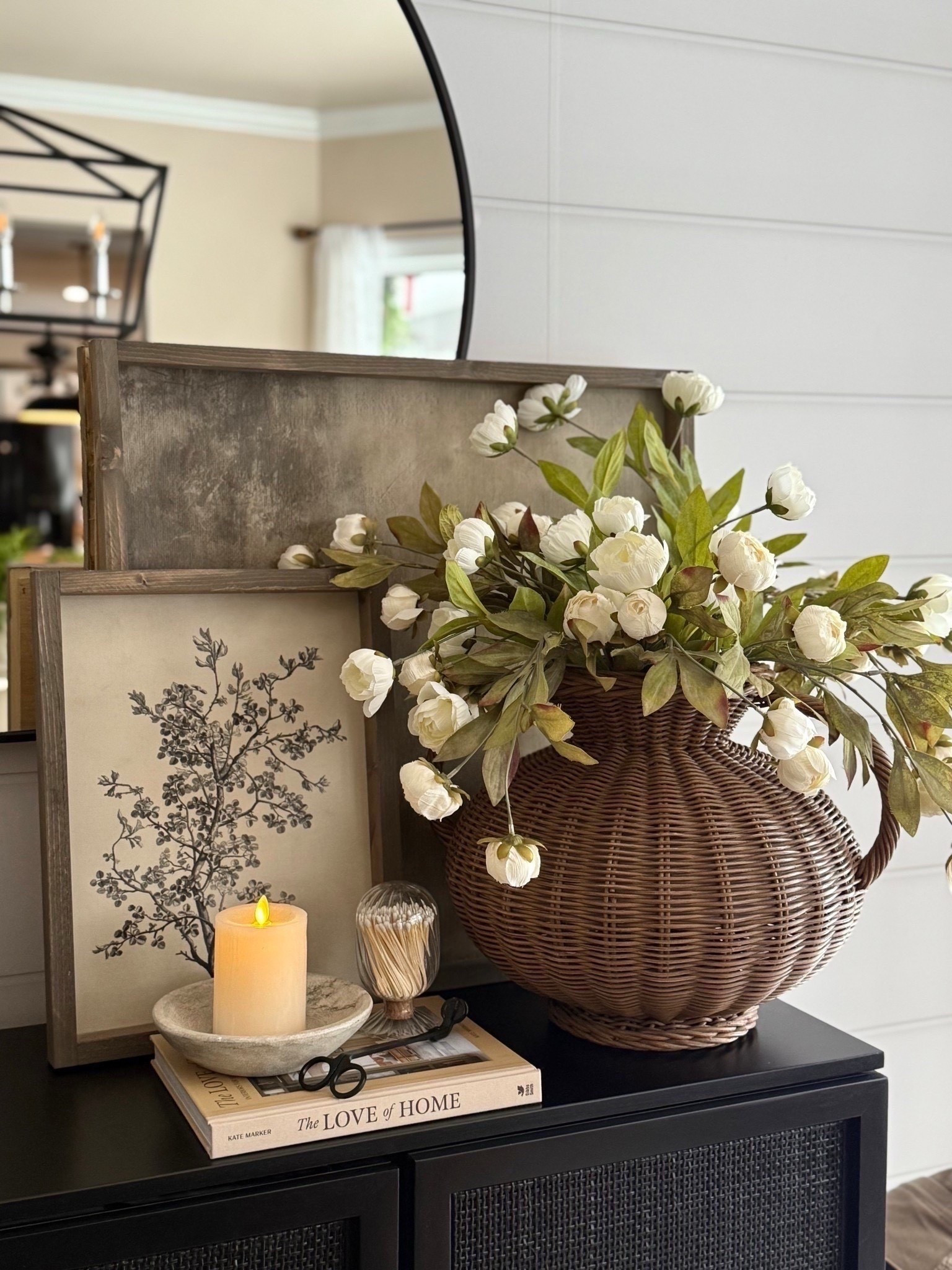 Neutral Faux Peonies For Console & Entryway Styling
Follow @farmtotablecreations on Instagram for daily home styling ideas and designer-inspired finds.

These neutral faux peonies bring soft, full blooms with realistic greenery that work beautifully on console tables, entryways, coffee tables, or kitchen counters. Twelve stems are shown in the vase for a full, layered look that still feels clean and balanced.

The build-a-sign frame feature is 15% off with my code FARMTOTABLE.
For reference:
Botanical Print 12x16
Abstract Art 24x24
Both in Briarsmoke stain

#peonies #fauxflowers #consoledecor #entrywaydecor #homedecor #neutraldecor #flowers #decorfinds


#LTKSaleAlert #LTKHome