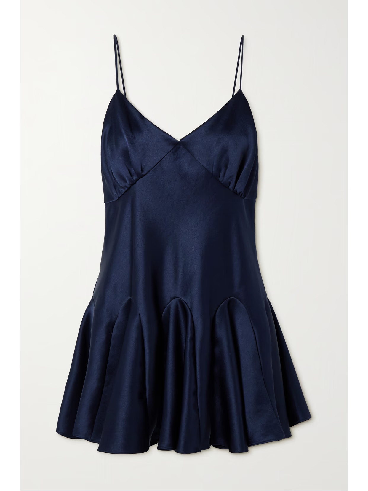 Khaite - Liliana Paneled Satin Mini Dress - Blue | NET-A-PORTER (US)