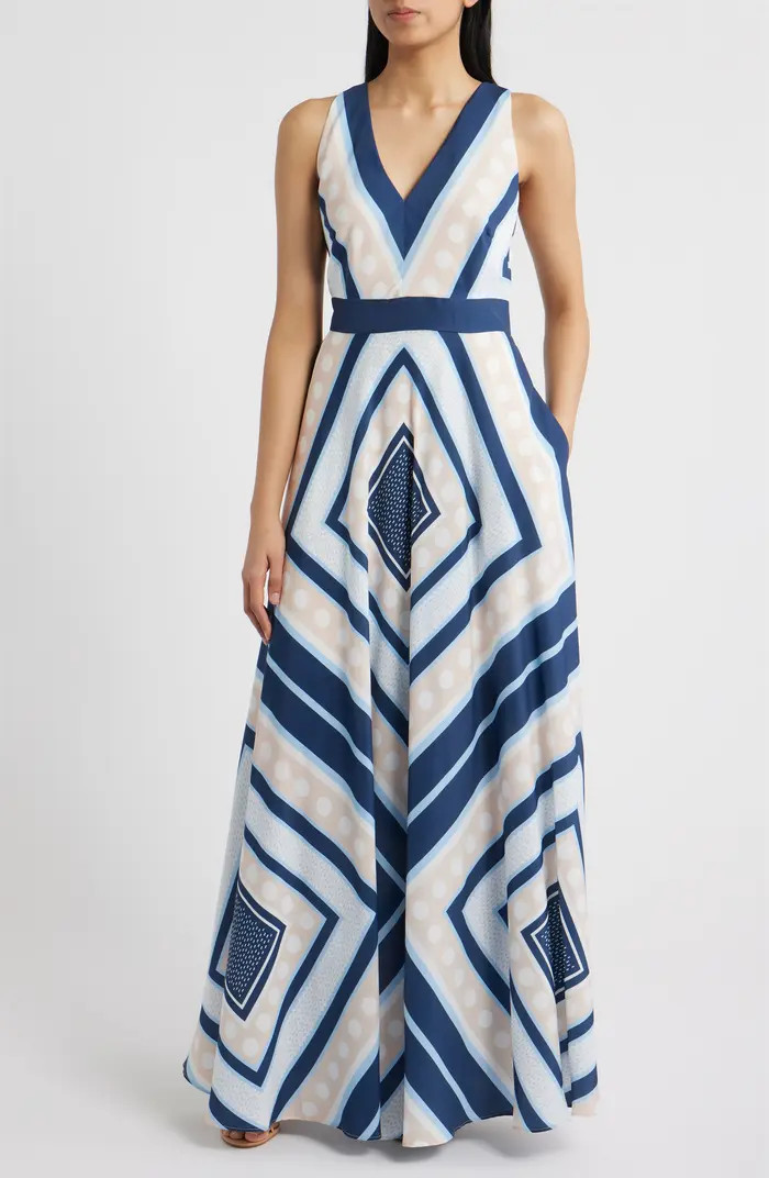 Eliza J Scarf Print Crêpe de Chine Maxi Dress | Nordstrom | Nordstrom