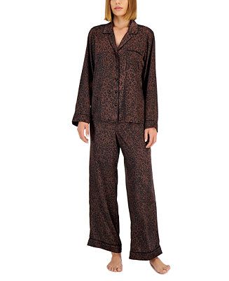 INC International Concepts Satin Notch Collar Pajama Set, Created for Macy's & Reviews - All Paja... | Macys (US)