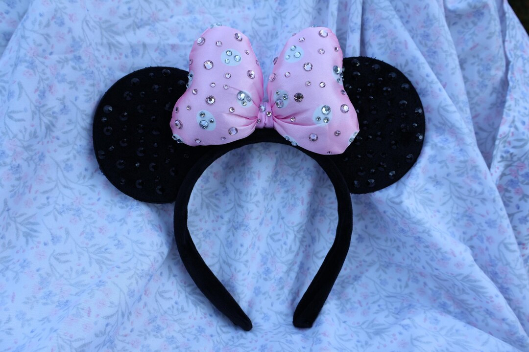 Rhinestone Baby Pink Minnie Ears - Etsy | Etsy (Global)