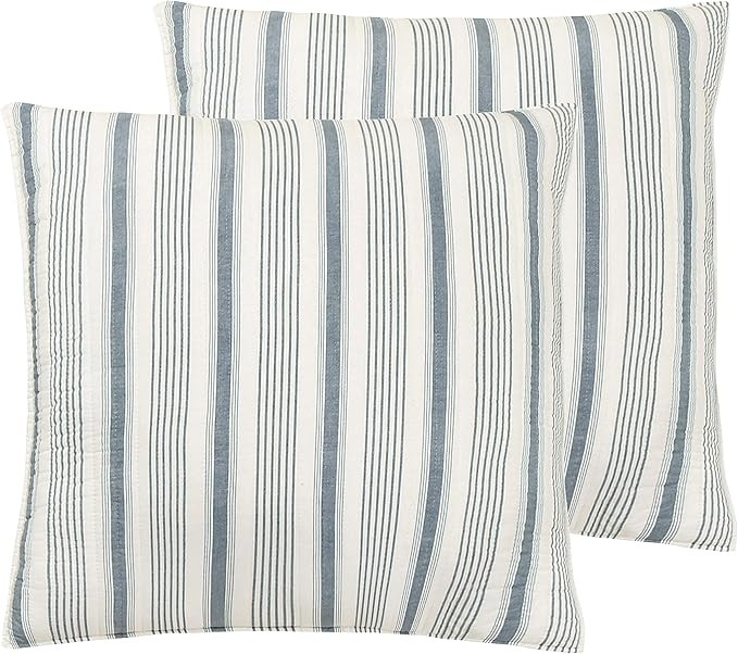 Levtex Home Camden Euro Sham Set of 2, Navy, Stripe | Amazon (US)