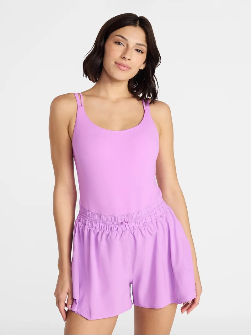 Avia Women's Clinched Waist Romper, Sizes XS-4X | Walmart (US)