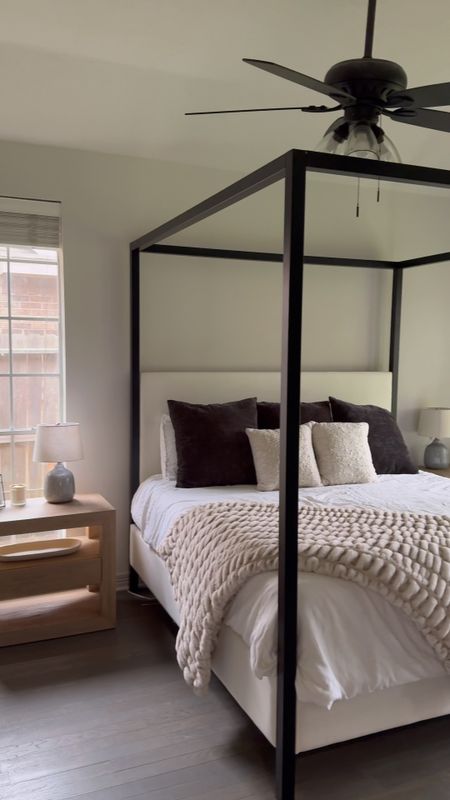 Mini bedroom makeover - canopy bed and neutral nightstands.

#LTKVideo #LTKhome