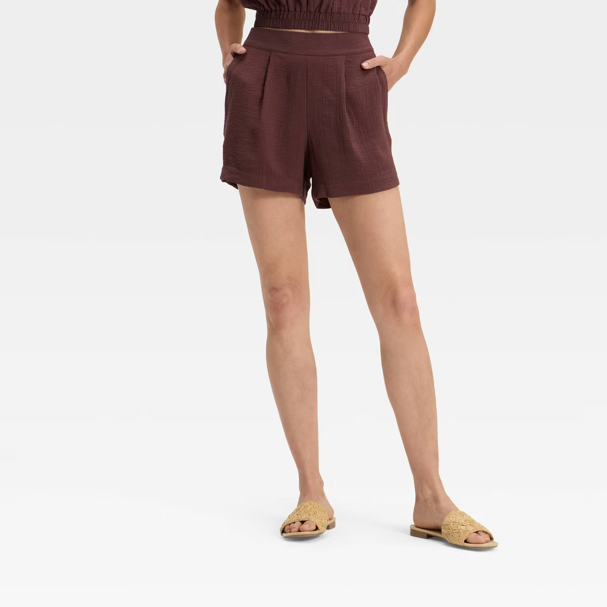 Women's High-Rise Modern Gauze Shorts - A New Day™ | Target