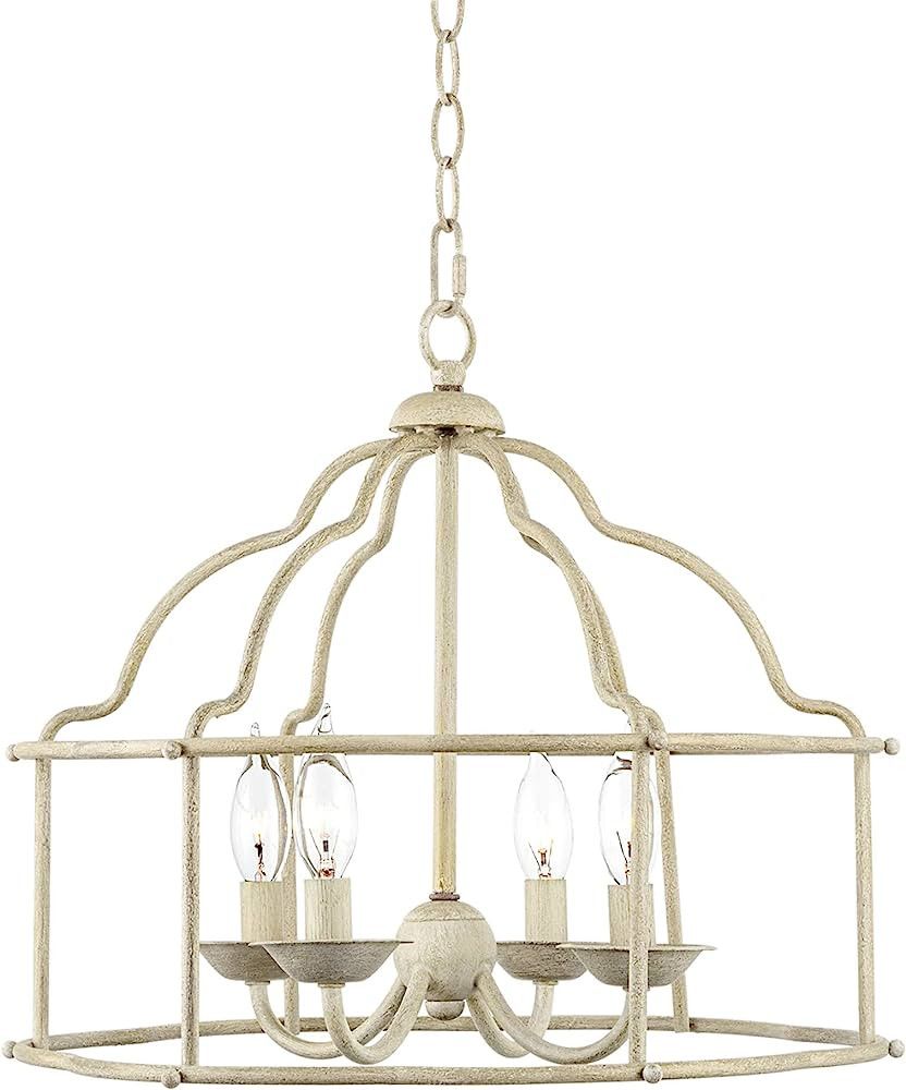 Kira Home Maren 18" 4-Light French Country Modern Chandelier, Adjustable Hanging Height, Sunbleac... | Amazon (US)