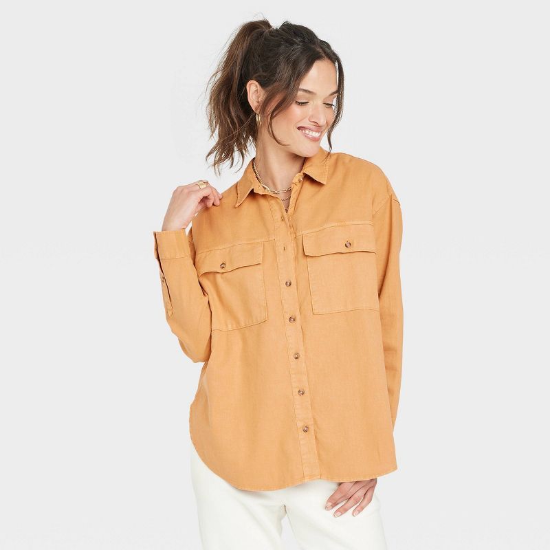 Women's Long Sleeve Oversized Utility Button-Down Shirt - Universal Thread™ | Target