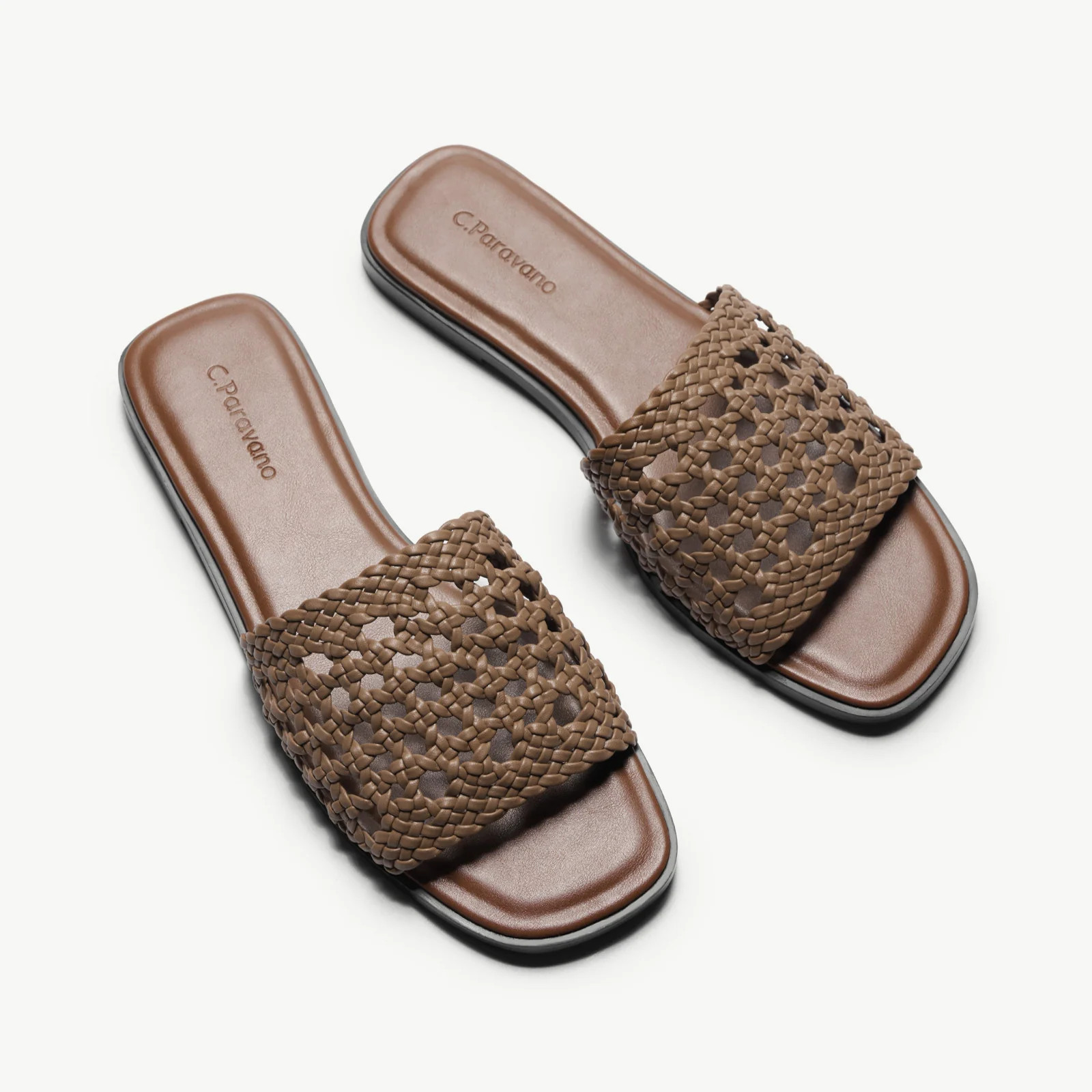 Handwoven Flat Mule Sandals(Deia) | cparavano