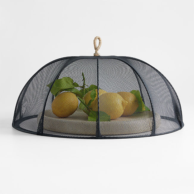 Black Mesh 18" Round Food Cover | Crate & Barrel | Crate & Barrel