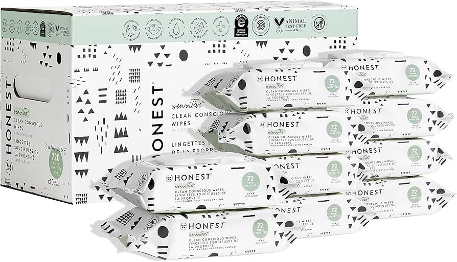 The Honest Company Clean Conscious Wipes | 99% Water, Compostable, Plant-Based, Baby Wipes | Hypo... | Amazon (US)