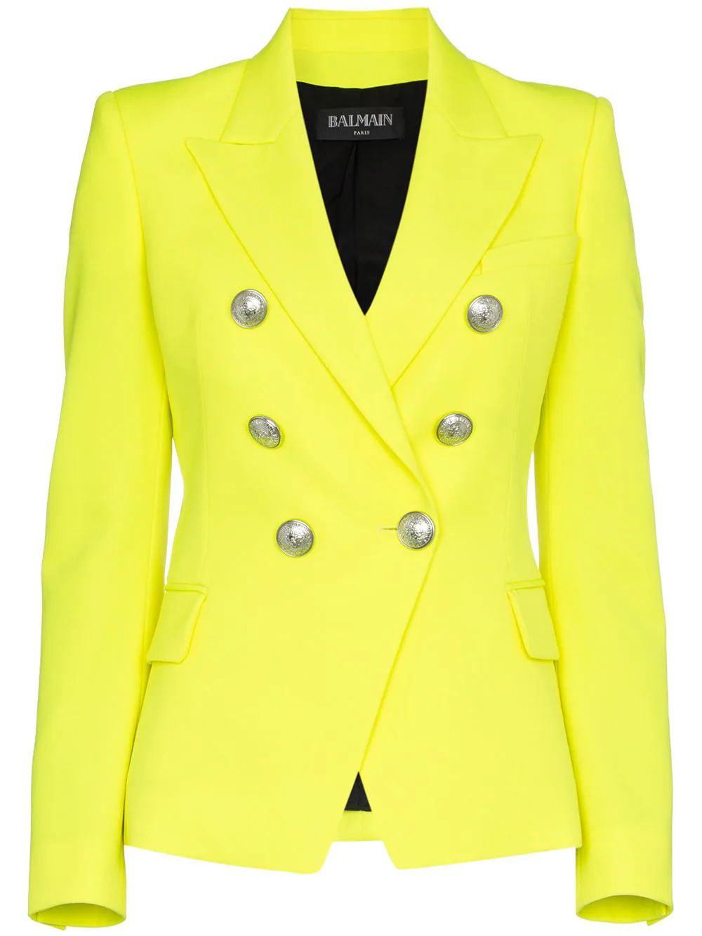 Balmain classic slim-fit wool blazer - Yellow | FarFetch Global