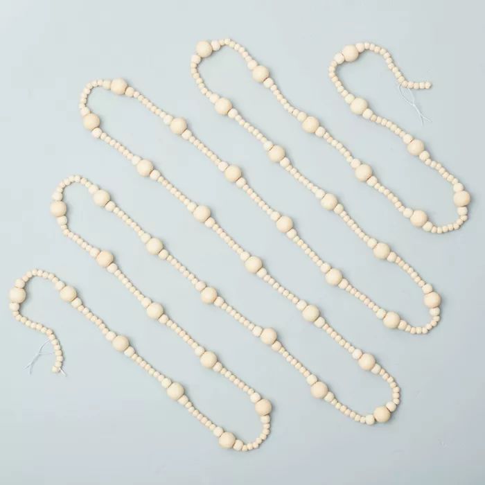 12' Natural Wood Beaded Garland - Hearth & Hand™ with Magnolia | Target