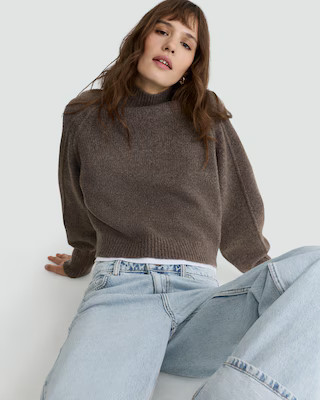 F&F Ribbed Knitted High Neck Jumper in Mink | Tesco F&F