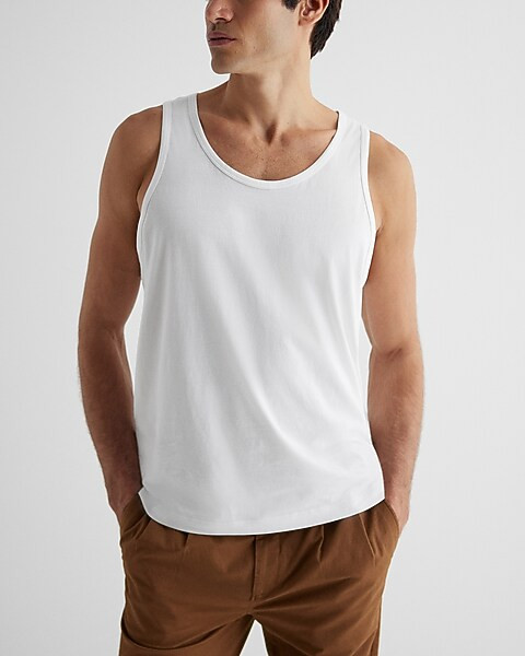 Solid Crewneck Perfect Pima Cotton Tank Top | Express