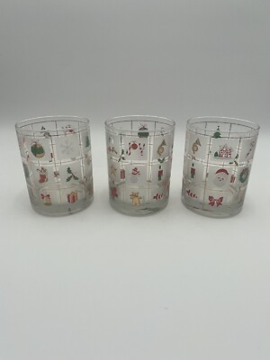 Culver Christmas Potpourri Double Old Fashioned Glasses 14 Oz Set Of 3  | eBay | eBay US