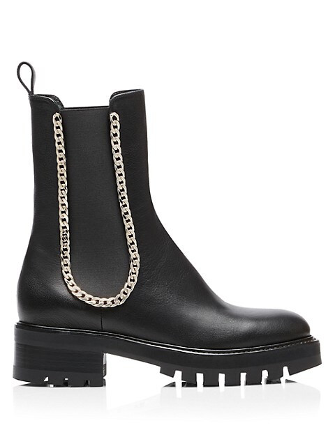 Mason Chain-Link Leather Booties | Saks Fifth Avenue