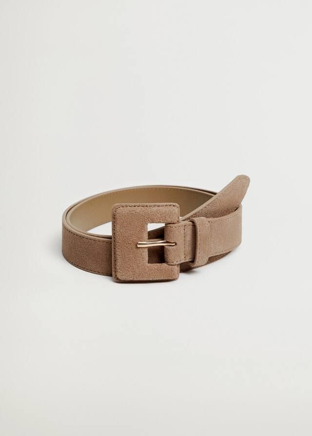 Textured leather belt | MANGO (UK)