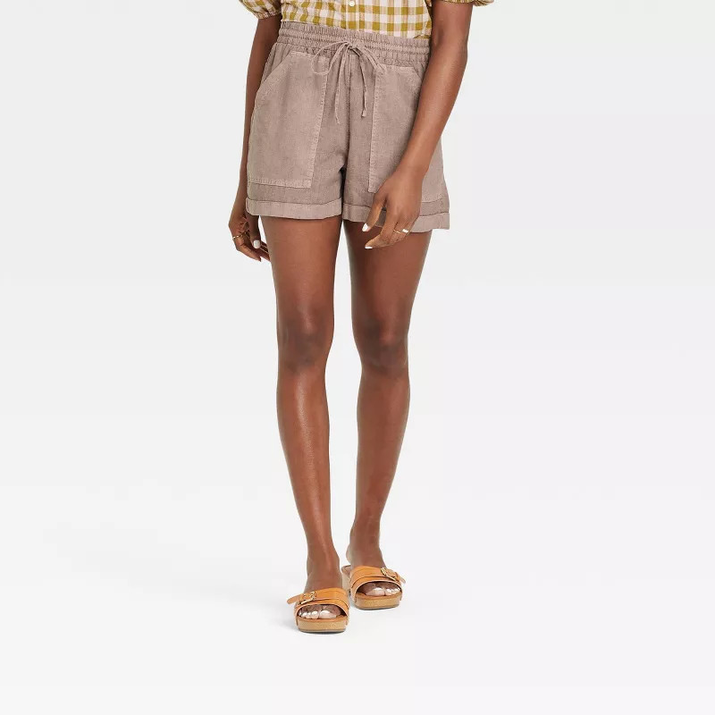 Women's Mid-Rise Tie Waist Utility Shorts - Universal Thread™ | Target