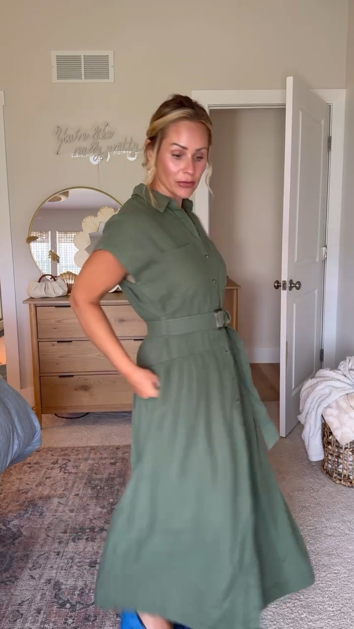 The dress for everyone is here 😍

This dress from @target is a winner! Buttons are fully functioning, belt snatches your waist and it's beyond flattering! 

You could wear this dress with a cardigan or denim jacket, grab kitten heels or even a cute pair of Fall boots. 

#targetstyle #target #falldress #teacheroutfits #petitefashion @targetstyle

#LTKStyleTip #LTKFindsUnder50 #LTKOver40